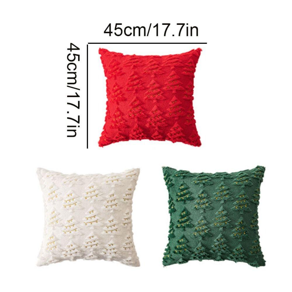 Christmas Tree Christmas Plush Pillowcase Square Cushion Cover Warm Throw Pillowcover Sofa/Bed