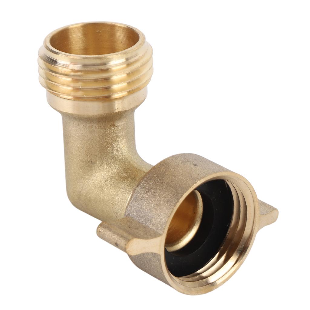 RV 90 Degree Hose Elbow Copper Enhanced Waterflow Efficiency RV Water Hose Connector with Wash Net Filter for Campervan
