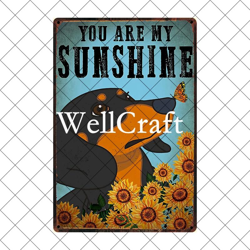 [ Wellcraft ] Питомец Я Ты Друг Такса Собака Зоомагазин Вино Искусство Металлическая Жестяная Табличка Настенный Постер Жестяная Картина Паб D-02 20*30 СМ