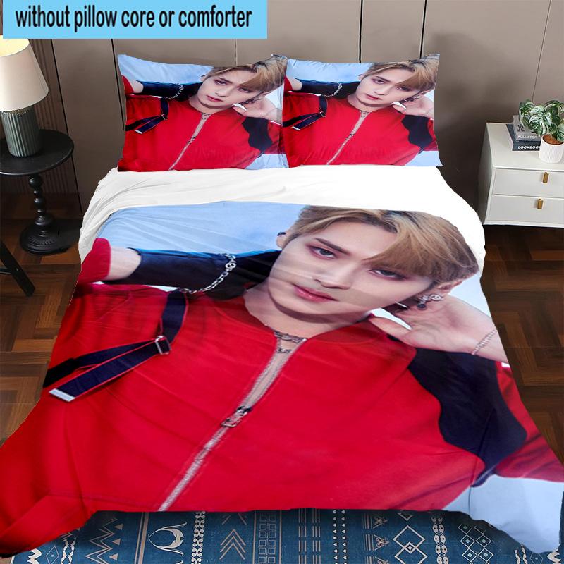 3PCS K-pop Group Stray 3pcs Bedding,Including 3PCS Duvet Cover And 2pcs Pillowcases Perfect for Christmas,Ideal for Bedroom, Dormitory