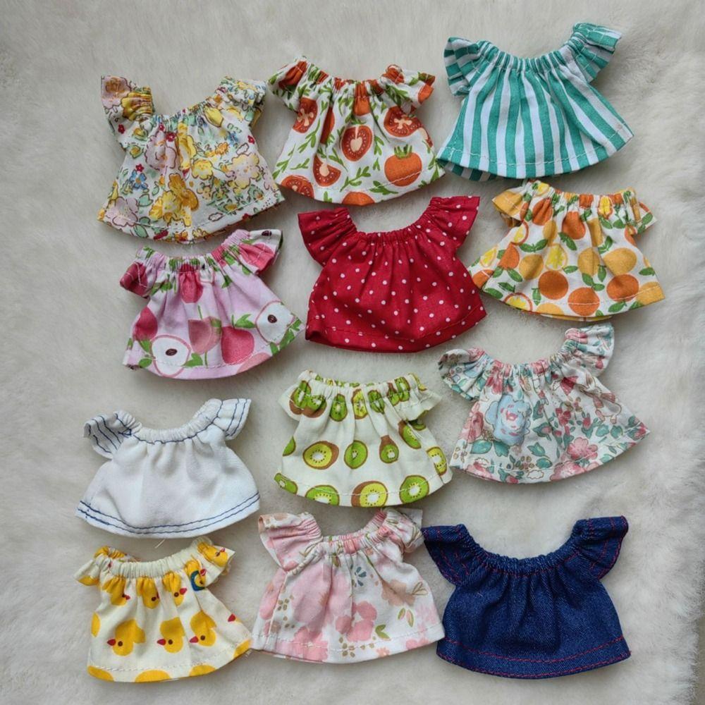 Multistyles Doll Jeans Dresses Fashion Doll Clothes Accessories Kids Toys for 10cm Cotton Dolls