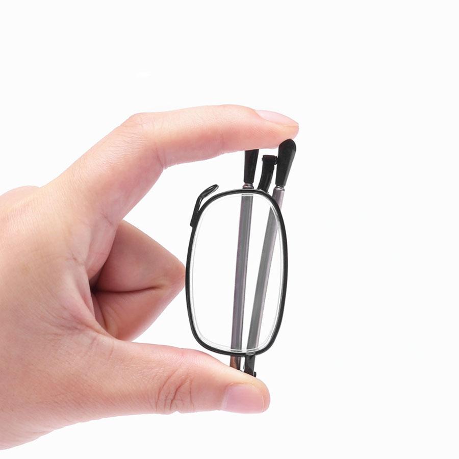 New 1 Pair Metal Compact Folding Anti-Blue Light Reading Glasses With Carrying Case