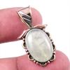 Natural Aquamarine Gemstone 925 Solid Sterling Silver TwoTone Pendant 1.25" J6L47