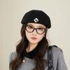 Japanese Reversible Woolen Beret for Women Versatile Niche Ins Style Warm Forward Hat Fashionable Travel Hat