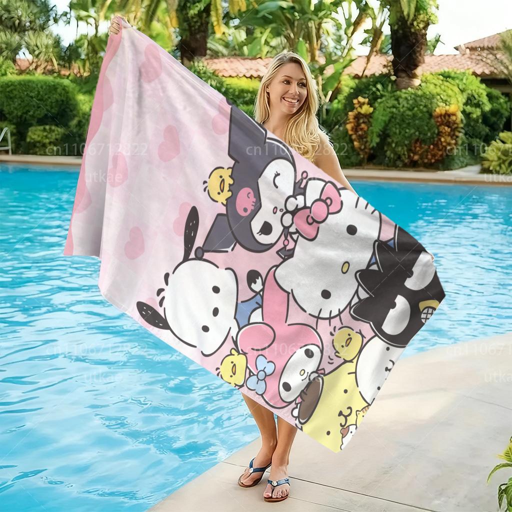 1pc Sanrio Characters Beach Towel, Lightweight Portable Towel for Beach, Pool, Travel and Camping