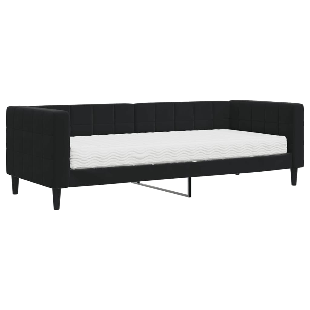 Daybed with Mattress Black 80x200 cm Velvet