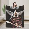 Покрывало с изображением лица Nirvana Мягкое теплое забавное плюшевое плед для декора дома Декоративное фланелевое покрывало на кровать