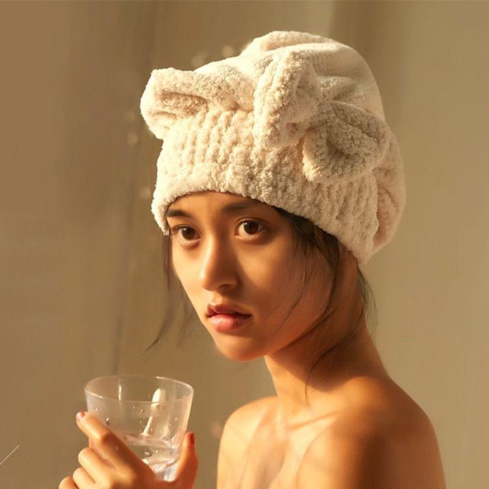 Absorbent Dry Hair Hat Thickening Head Scarf Bathroom Supplies Quick Drying Towel  Women