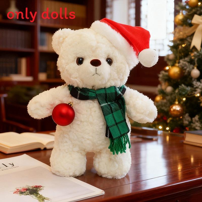 Bear Polar Plush Toy With Scarf And Hat Decor For Childrens Christmas Gift