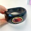 Exaggerated Resin Acrylic Bracelet Irregular Chunky Cuff Geometric Wide Bangle  Women