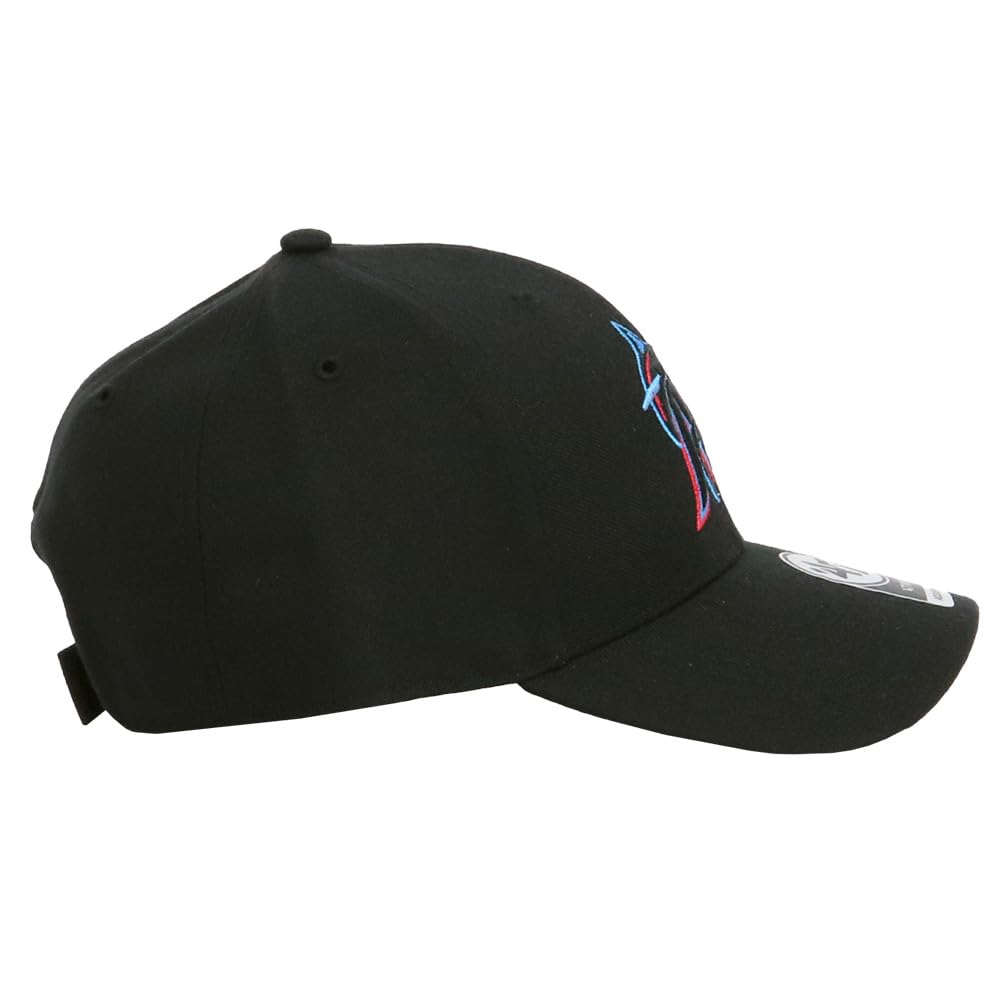 47 Cap Major League Baseball MVP Hat Brand MLB Street Unisex Miami Marlins Black Free Size [47 Brand] Мужская Женская B-MVP28WBVRP-BKC