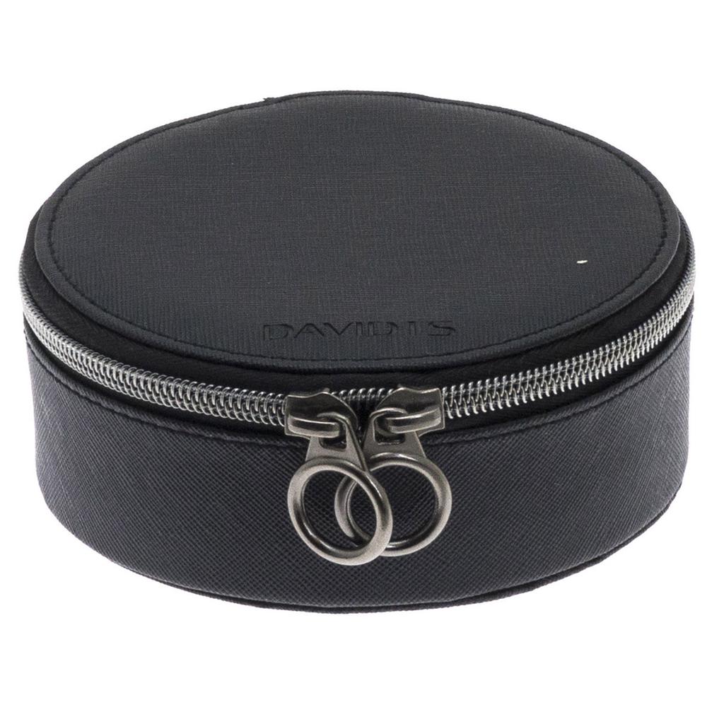 Davidt's [Q9142] — Черная шкатулка для драгоценностей на молнии «Zip’n go» — 13,5x7 см