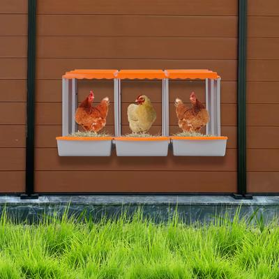 3-секционный ящик для гнездования кур, гнездо для несушек для сбора яиц, прочный ПП ящик для гнездования курятника - 33,26x20,27x18,3 дюйма