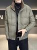 Мужская повседневная зимняя куртка с воротником-стойкой и утиным пухом - Модный тренд 2025, молодежная, универсальная, теплая верхняя одежда