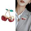 Blucome Эмалированные кремовые броши с вишней для женщин, унисекс, фрукты, летняя вечеринка, офисная брошь, булавки, подарки