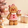 Wooden Gingerbread Man Ornaments Christmas Ornament, Hand Painted Vintage Tabletop Decorative Wood Craft Figurine, Rustic Holiday Decor for