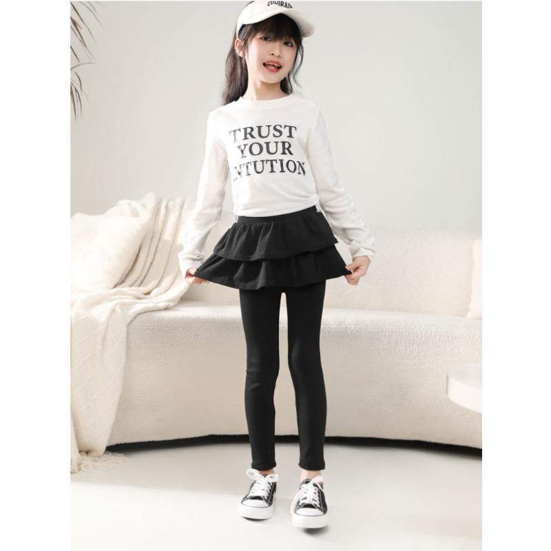 Леггинсы для девочек Весенне-осенние стили Детская юбка-брюки из двух частей Ношение Эластичные брюки-юбка для девочек для улицы