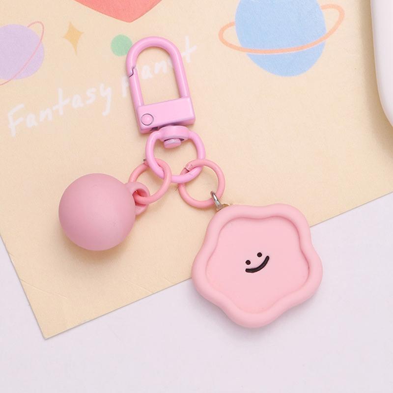 Cute Smiling Face Resin Keychain Heart Flower Cloud Bag Pendant DIY Accessories Candy Color Key Chains Decoration Jewelry