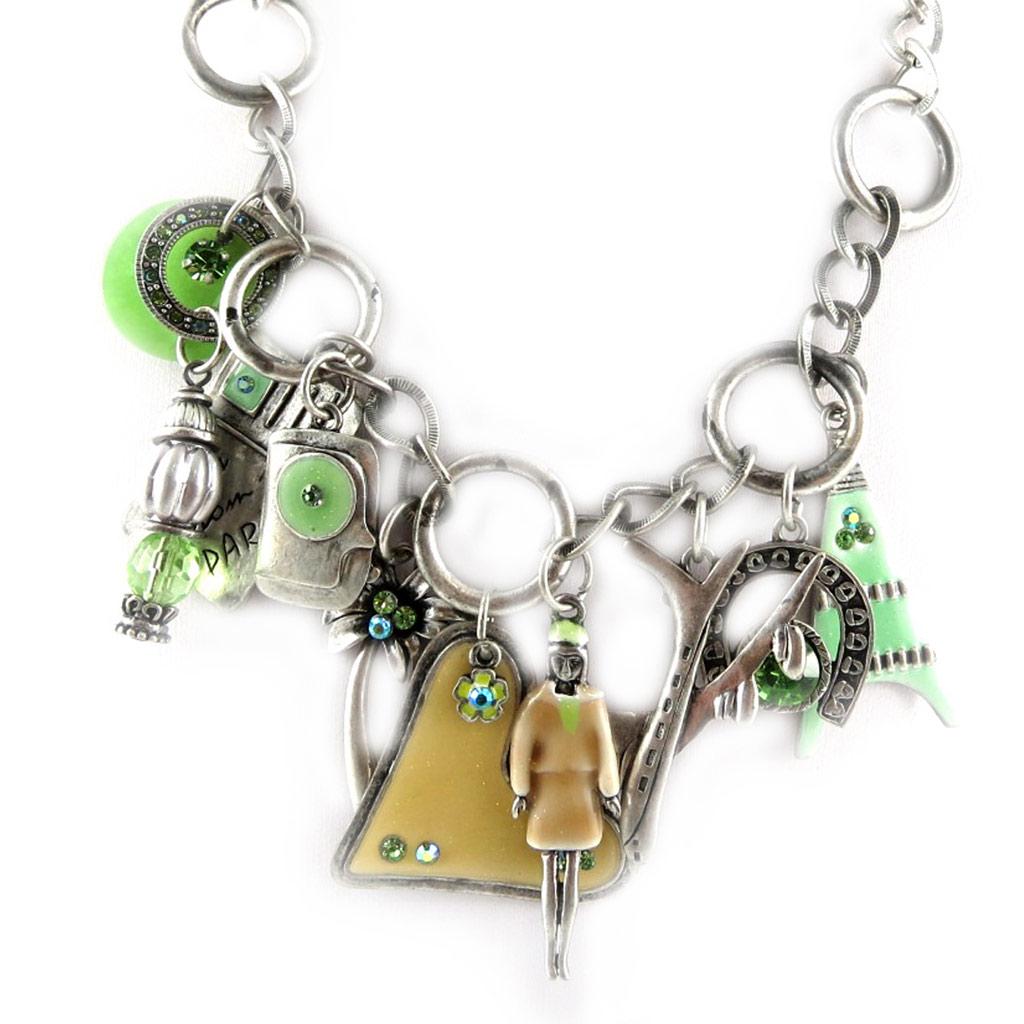 Les Trésors De Lily [E0693] — Зеленое дизайнерское колье Tour du Monde