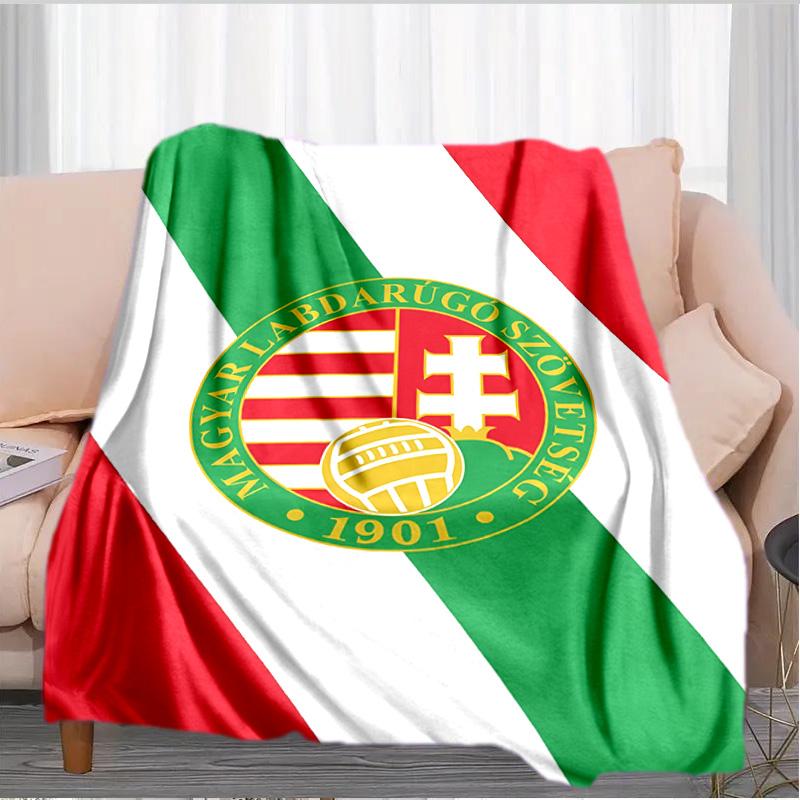 Hungarian Football Emblem Blanket Suitable for Sofas, Beds, Offices, And Camping - Perfect Gift for Halloween Christmas