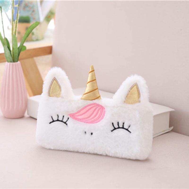 Плюшевый Единорог Очаровательная Пеналы Licorne Kawaii Девочки Estuche Para Lpices для Trousse Astuccio Холст Школьный School Cartuchera Высокое Качество