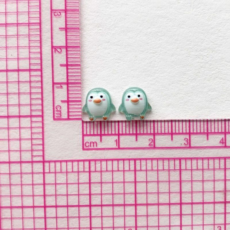 100pcs Cute 9mm Resin Mini Penguin Series Flat Back Stone Figurines DIY Wedding Scrapbook Accessories