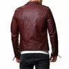 New Men Jacket Burgundy Genuine Lambskin Real Leather Handmade Lambskin Soft Stylish