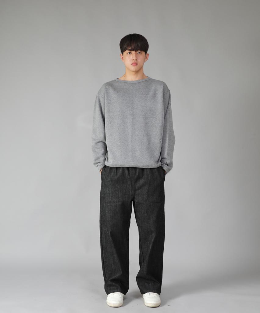 Seinteukeulu Широкие брюки Ex Wide Pants Exw-347 Черный деним Bks