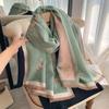 Celebrity Style Gentle Rose Imitation Cashmere Scarf Women's French Rectangular Scarf Shawl Elegant