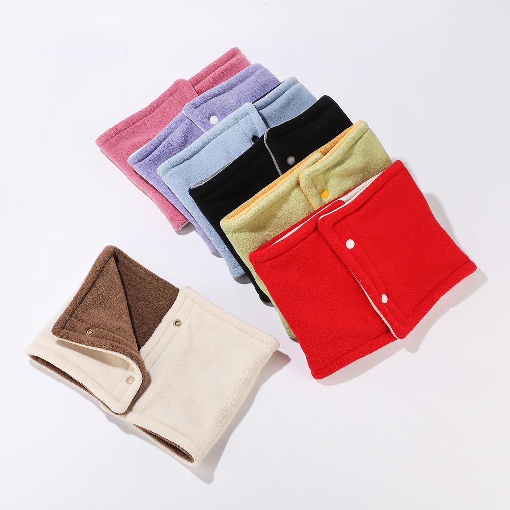 Men's and Women's Winter Warm Fleece Lined Neck Gaiter Reversible Snap Button Neck Warmer All Match Outdoor Sports Cold Protection Neck Cover