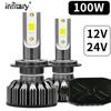 Infitary Canbus H4 H7 LED Truck Car Headlight Bulbs 100W 26000Lm 12V 24V 36V 3570 Chip H1 H3 H11 H13 H27 HB3 HB4 6500K Auto Lamp