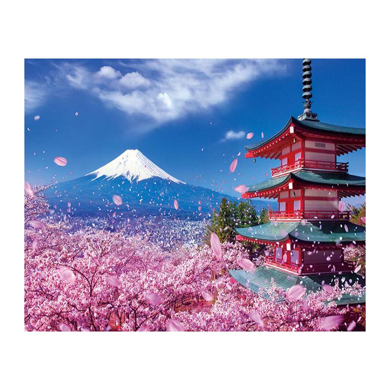 5D Diy Diamond Painting Cherry Blossom Fuji Diamond Embroidery Cross Stitch Home Decor Handmade Gifts