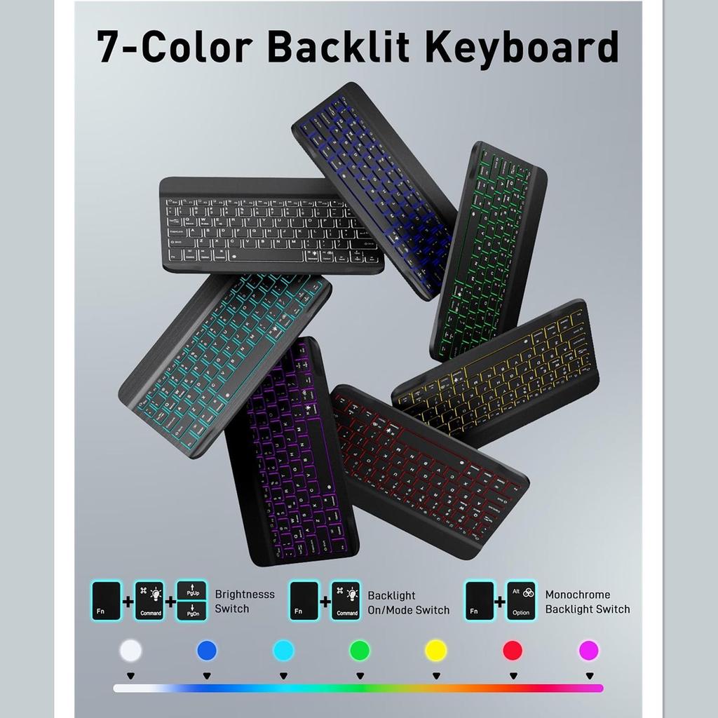 Чехол-клавиатура RGB Bluetooth и бесшумная мышь для iPad 10-го поколения 11 дюймов 10,9"