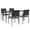 VidaXL Garden Dining Set 5 Pcs Cushions Wicker Steel, Dining Set, Outdoor Dining Set, 3187009
