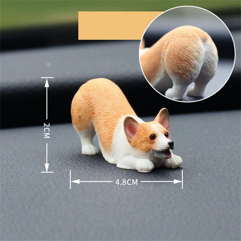 Children's Gift Mini Animal Dog Doll Simulation Dog Car Ornament Corgi Model Miniature Figurines