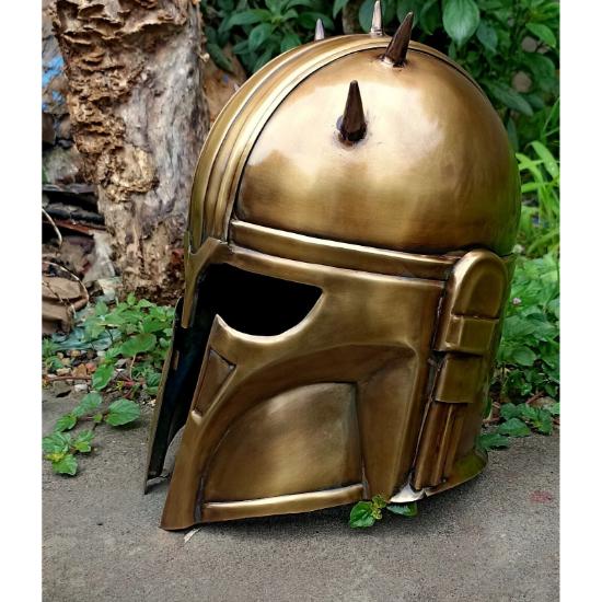The Armorer Mandalorian Helmet Wearable Metal Helmet Larp Cosply Warrior Helmet