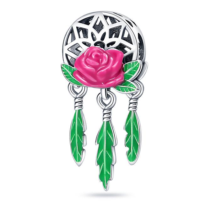 925 Sterling Silver Green Series Flower Tree Apple Pendant Diy Fine Beads Fit Original Fashion Charms Bracelet Women Jewelry