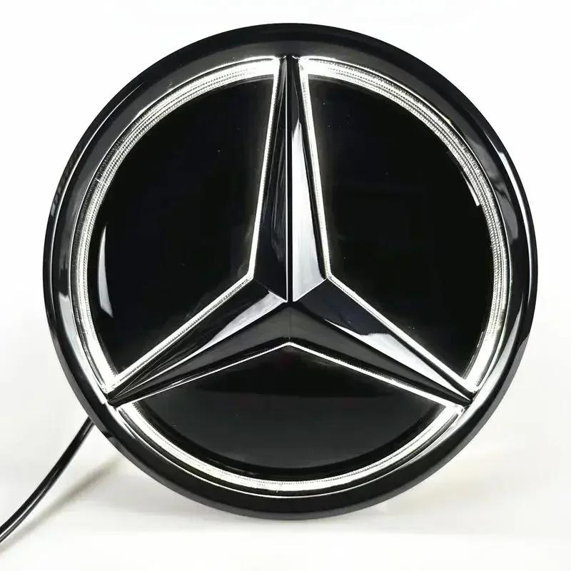 Для автомобиля Mercedes Benz Передняя решетка Логотип Свет Светодиодный значок Наклейка Светящаяся Декоративная подсветка Для Mercedes Benz A B C GLK GLE W205 W2