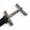 Excellent HERMES bracelet Croisier Double Tour black leather mens Used