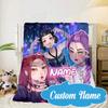 Custom Name KPop Cartoon Blanket bed sofa Blanket Flannel Blanket for Camping, Hiking, Picnic Essentials,gift for Fan family
