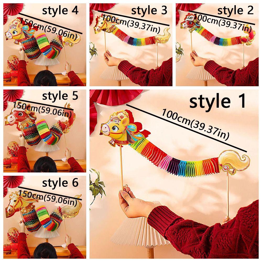 Мультяшный китайский бумажный танцующий конь 3D Новогоднее украшение Дракон Конь Игрушка Декор для гостиной дома
