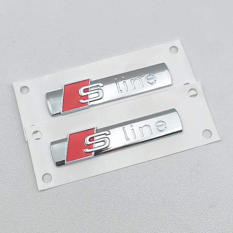 2pcs ABS S Line Logo Sline Badge Car Fender Side Emblem For qwe12 A3 A4 A5 A6 A7 A8 A1 A2 Q2 Q3 Q4 Q5 Q7 Q8 S3 S4 S5 S6 S7 TT RS
