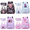 3Pcs/set Anime K-pop Printed Backpack Handbag Pencil Case for Teenger Student Girl Boy Schoolbag Bookbag Large Capacity Travel Bag Kid Gift