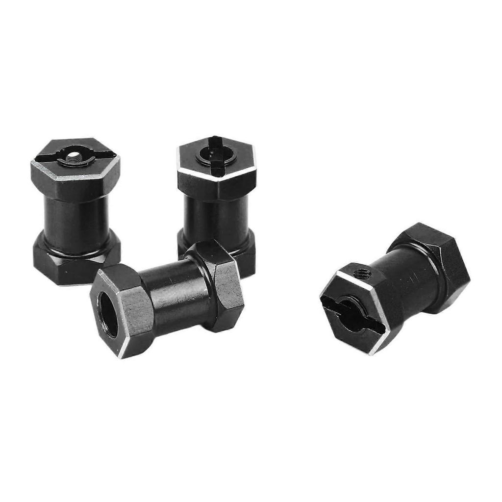 2024-4PCS 12mm RC Wheel Hex Hub with 20mm Offset Extension Crawlers Wheel Hex Drive Adapter for 1/10 RC Crawler Repairing and Upgrading Black