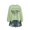 Womens Casual Oversized Crewneck Long Sleeve Cotton Sweatshirt With Graphic Print Daily Wear