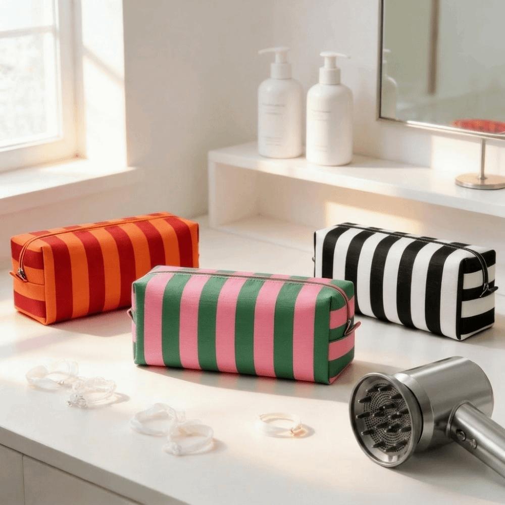 Dustproof Hair Dryer Storage Bag Stripe Cosmetic Bag Curler Storage Bag Hair Tools Storage