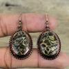 Turritella Agate Earring Electroformed Copper Earrings Antique Jewelry Real Gemstone Earrings Gifts For Wife Handmade Electroformed Jewelry