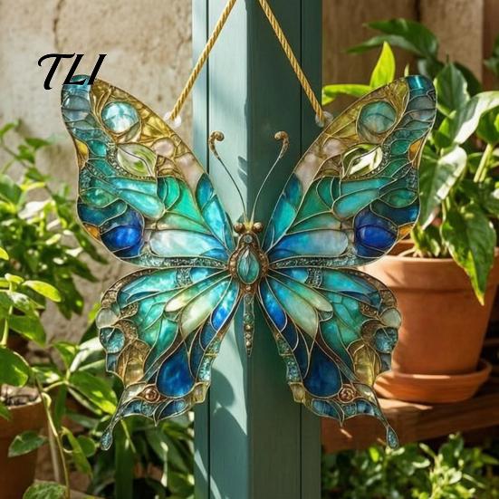 Colorful Prism for Sunroom Butterfly Acrylic Sun Catcher, Rainbow Light Catcher Hanging Decoration, Durable Decorative Balcony Lanyard Ornament