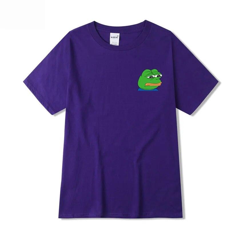 Летняя футболка унисекс Sad Frog Unisex Clothing Печатные забавные футболки Повседневные топы с короткими рукавами Хлопковая футболка для унисекс Свободная футболка