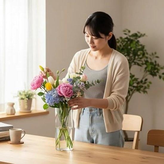 Shatter-resistant impact-resistant vase children pets indoor outdoor decorative flower container 10X30CM